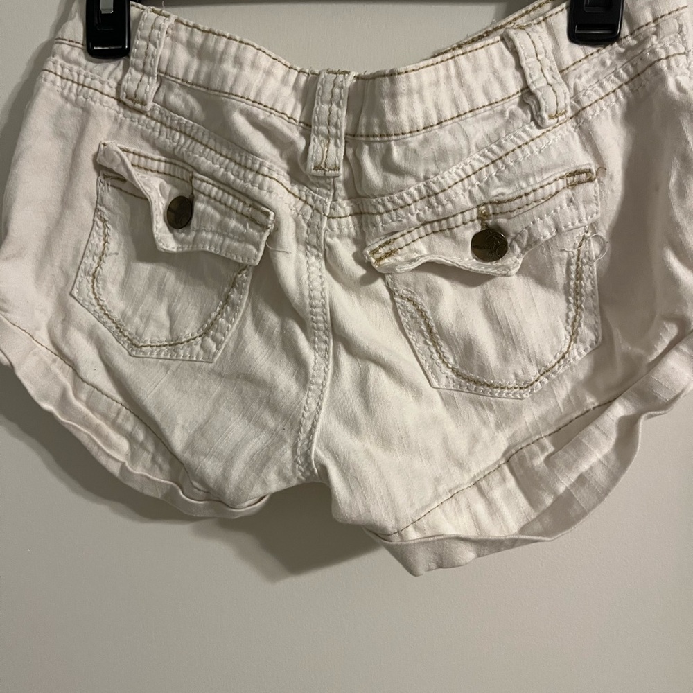 Women's White Denim Shorts - Picture 3 of 3